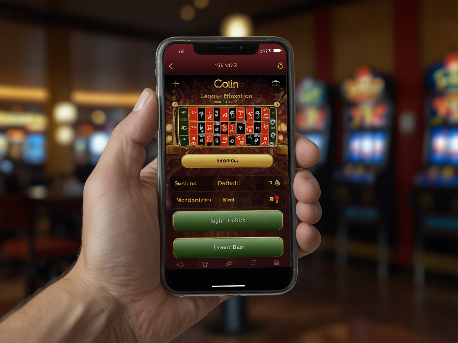 Login zum Casino auf einem Smartphone